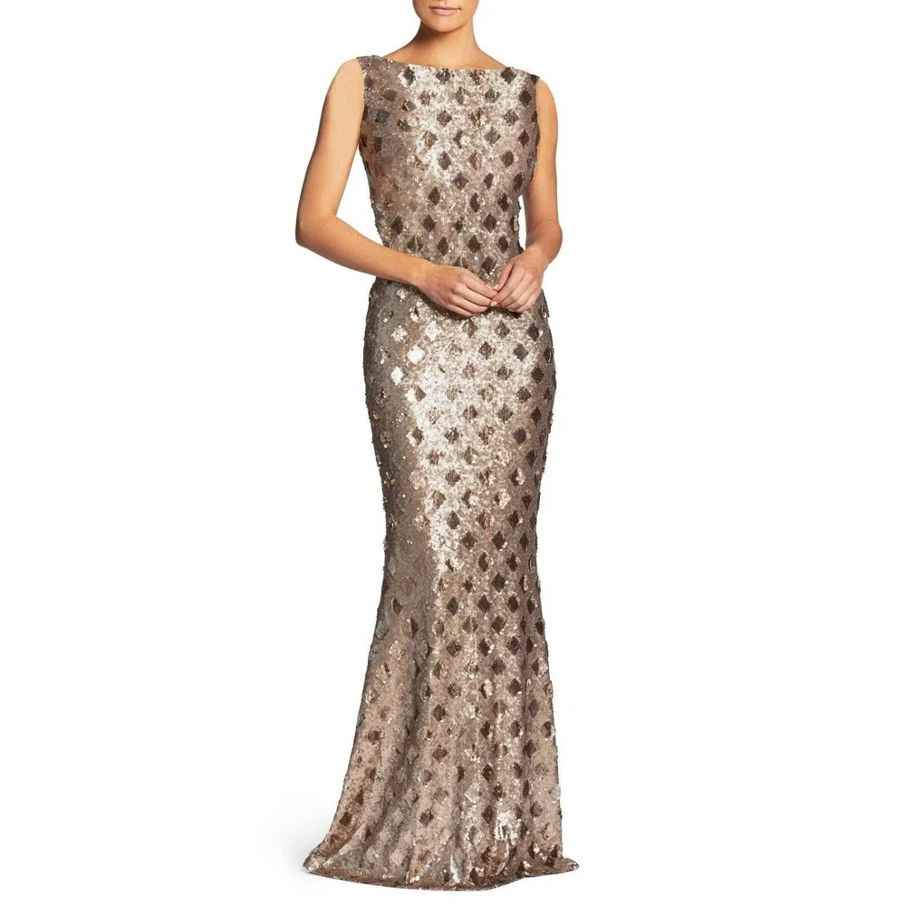 NWOT Dress The Population Yvette Sequin Trumpet Gown